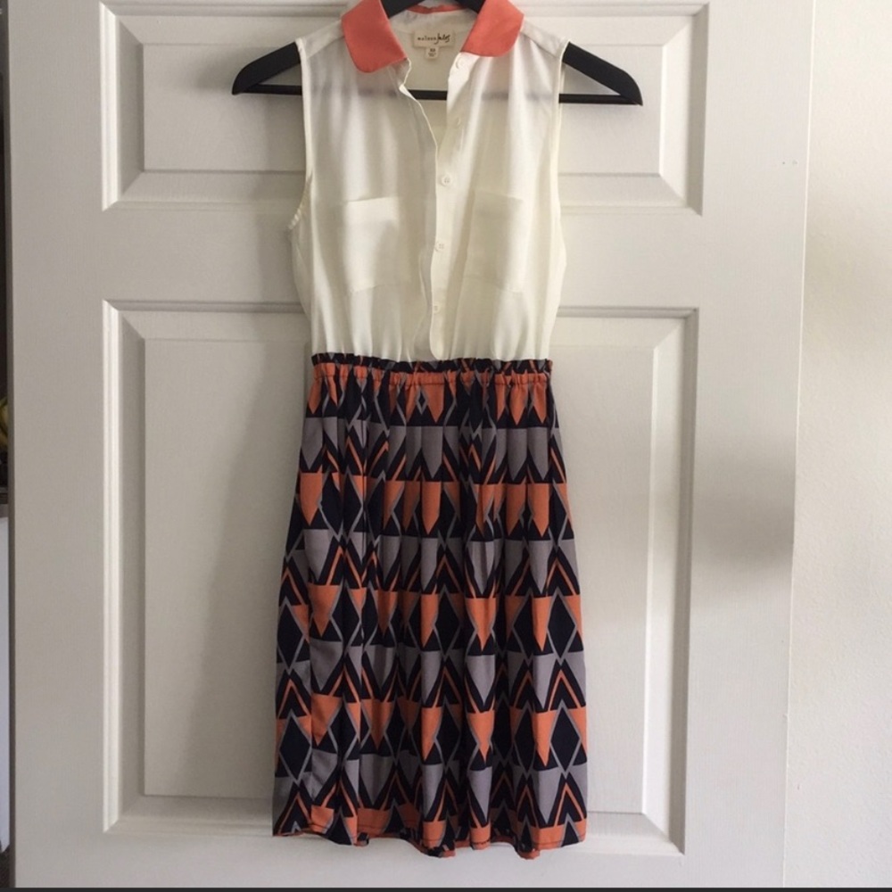 NWOT- MAISON JULES PLEATED SLEEVELESS SHIRTDRESS